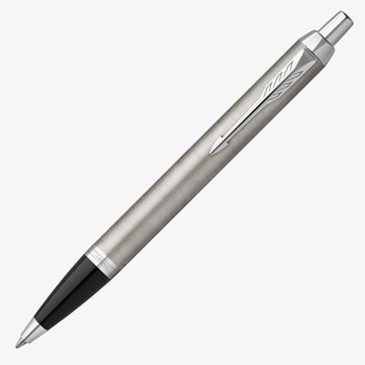 Parker IM Ballpoint Pen - Brushed Metal Chrome Trim