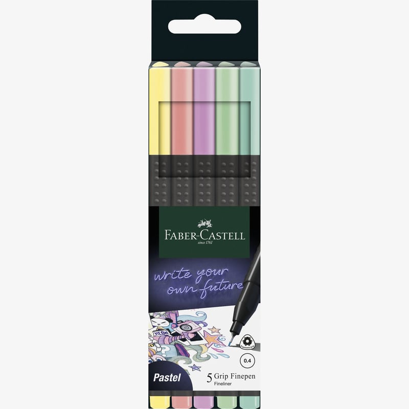 Faber-Castell Faber-Castell Grip Finepen - Pastel (Pack of 5)