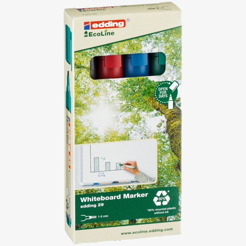 Edding Edding 29 EcoLine Whiteboard Markers - Assorted Colours (Pack of 4)