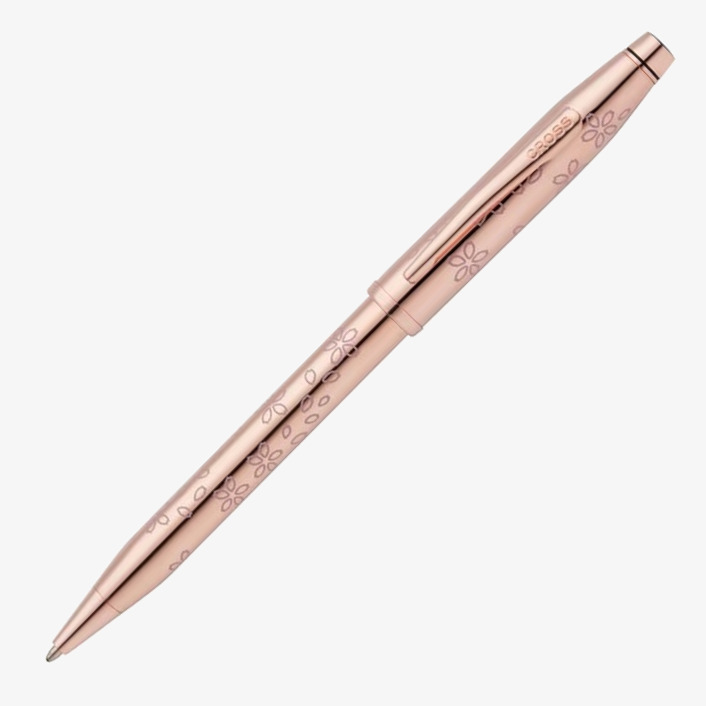 Cross Cross Century II Cherry Blossom Ballpoint Pen - Rose Gold with Rose Gold Trim