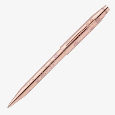 Cross Century II Cherry Blossom Ballpoint Pen - Rose Gold with Rose Gold Trim