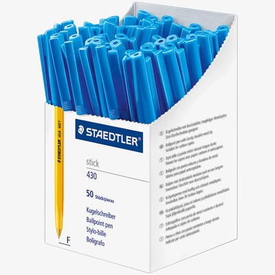 Staedtler Staedtler 430 Stick Ballpoint Pen - Fine - Blue - Box of 50