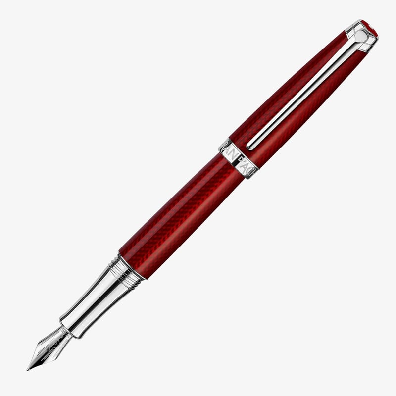 Caran d'Ache Caran d'Ache Léman Fountain Pen - Rouge Carmin Guilloché