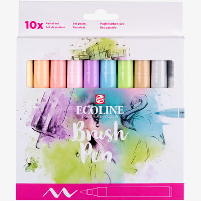 Ecoline Ecoline Brush Pen Set - Pastel Colours (Pack of 10)