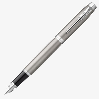 Parker IM Fountain Pen - Brushed Metal Chrome Trim