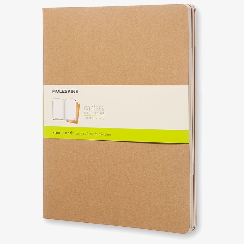 Moleskine Moleskine Cahier Extra Extra Large Journal - Plain - Set of 3 - Assorted