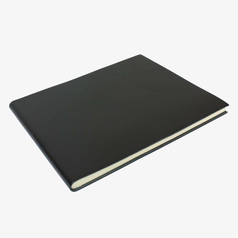 Papuro Papuro Torcello Leather Condolence Book - Black