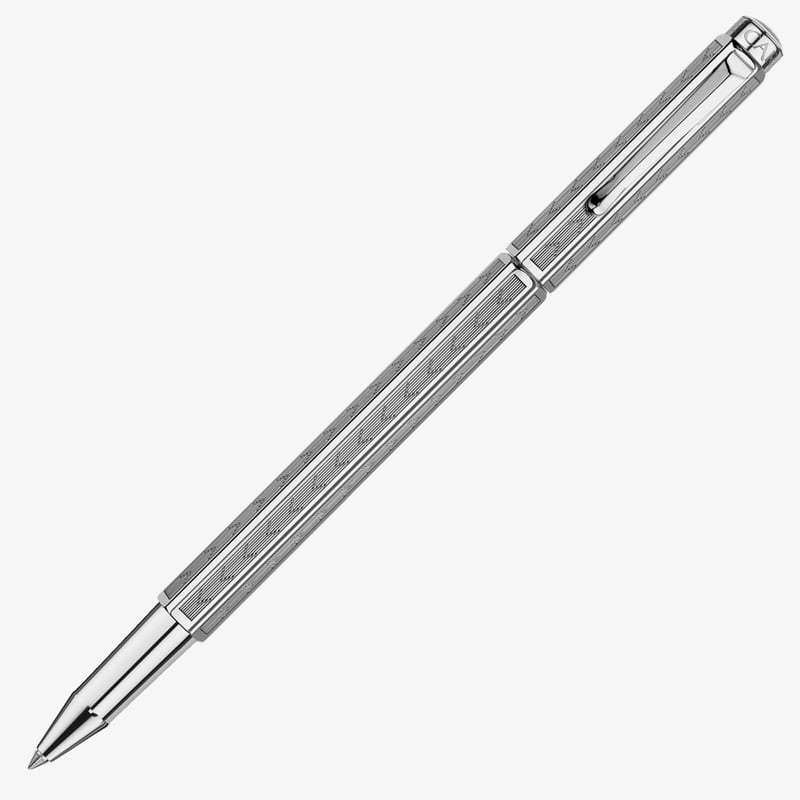 Caran d'Ache Caran d'Ache Ecridor Rollerball Pen - 'Chevron' Silver Plated