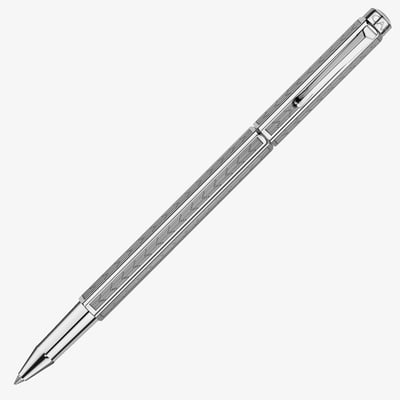 Caran d'Ache Ecridor Rollerball Pen - 'Chevron' Silver Plated