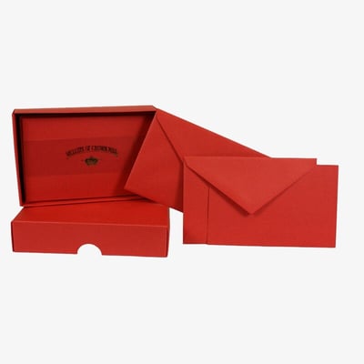 Crown Mill Colour Line Set of 25 Cards and Envelopes - Vermilion