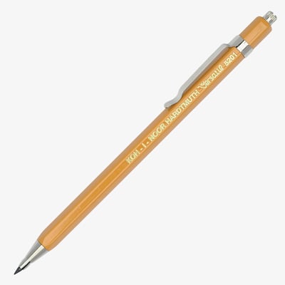 Koh-I-Noor 5201 Mechanical Clutch Leadholder - 2.0mm - Yellow with Clip