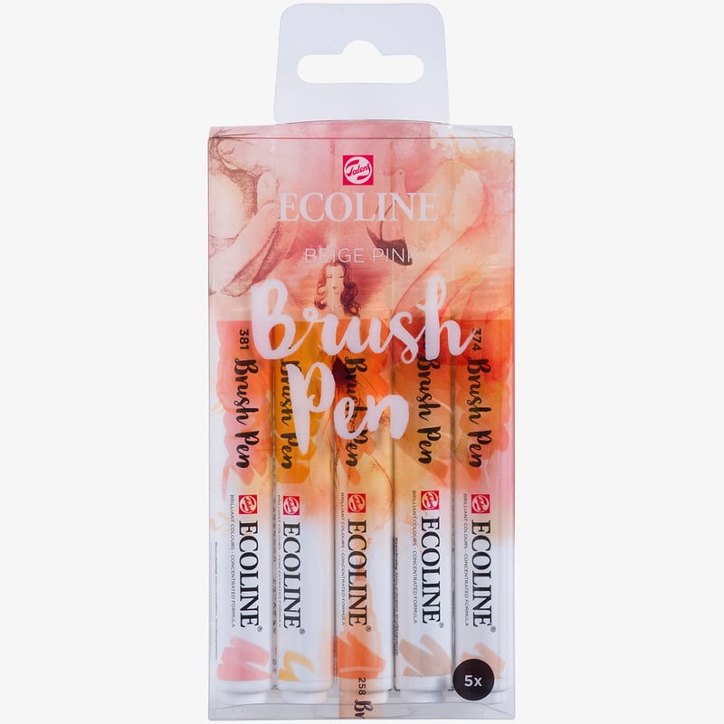 Ecoline Ecoline Brush Pen Set - Beige Pink Colours (Pack of 5)