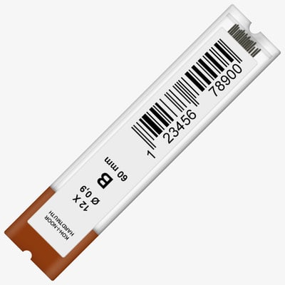 Koh-I-Noor 4172 Fine Graphite Leads - 0.9mm x 60mm - B (Tube of 12)