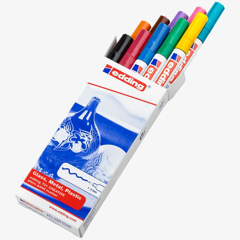 Edding Edding 751 Gloss Paint Markers - Assorted Colours (Pack of 10)