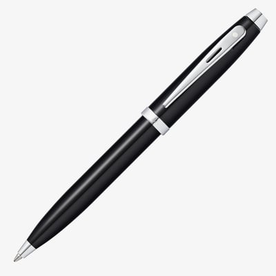Sheaffer 100 Ballpoint Pen - Black Lacquer Chrome Trim