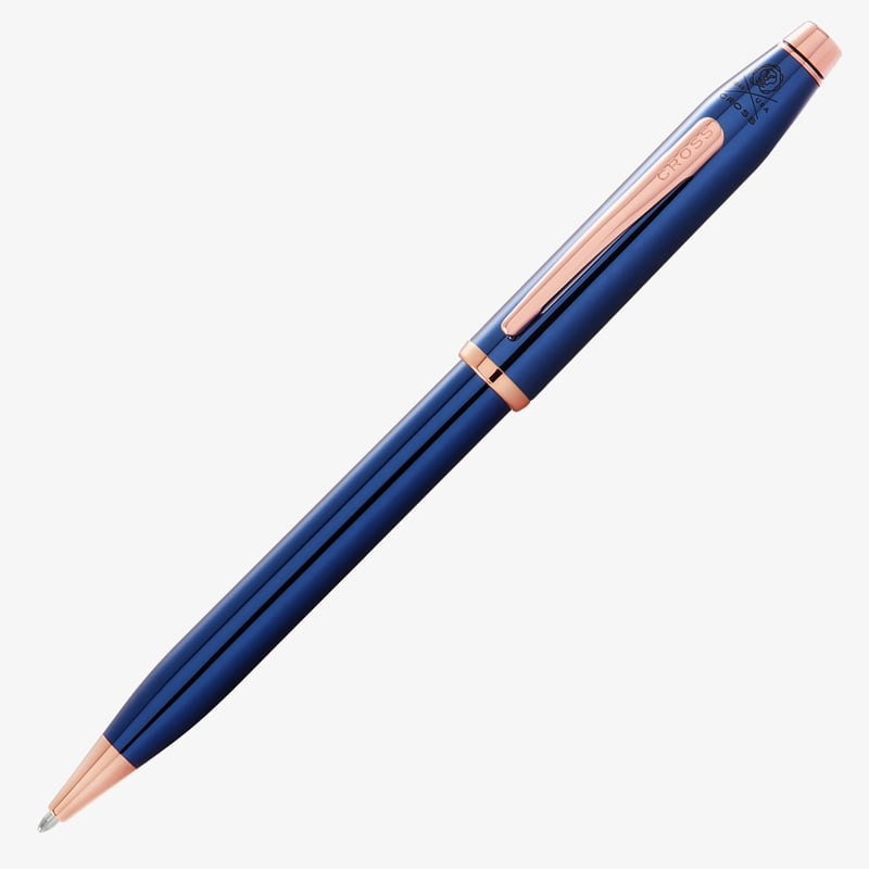 Cross Cross Century II Ballpoint Pen - Translucent Blue Rose Gold Trim