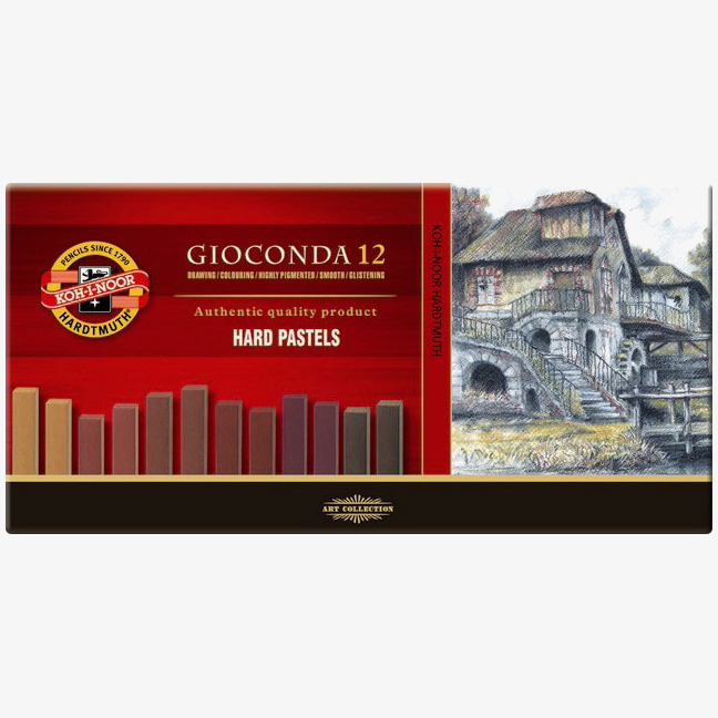 Koh-I-Noor Koh-I-Noor 8122 Artist's Hard Chalks - Assorted Brown Colours (Pack of 12)