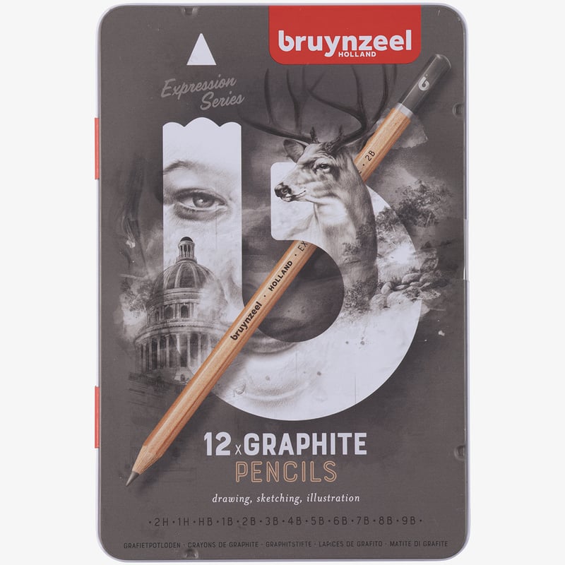 Bruynzeel Bruynzeel Expression Graphite Pencils - Assorted Grades (Tin of 12)
