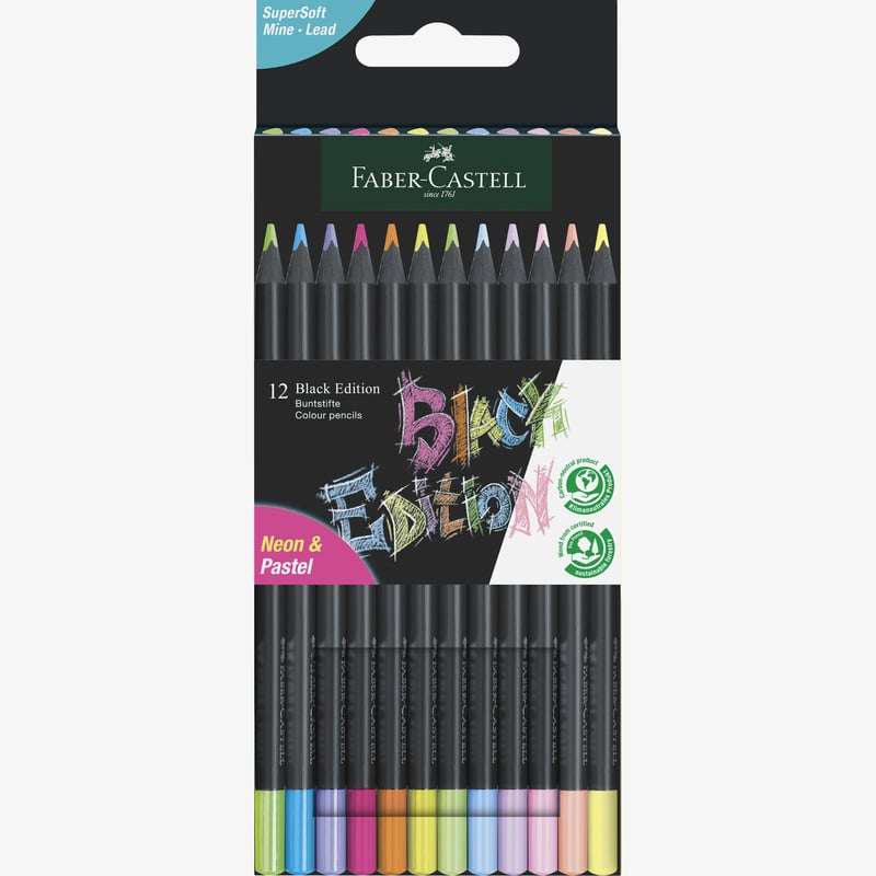 Faber-Castell Faber-Castell Black Edition Colour Pencils - Neon + Pastel