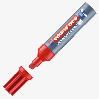 Edding 365 Whiteboard Marker - Chisel Tip - Broad -   Red