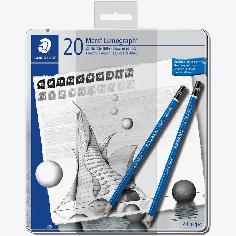 Staedtler Staedtler Mars Lumograph Drawing Pencils - All Degrees (Tin of 20)