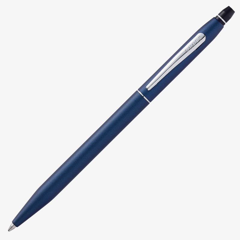Cross Cross Click Ballpoint Pen - Midnight Blue Chrome Trim