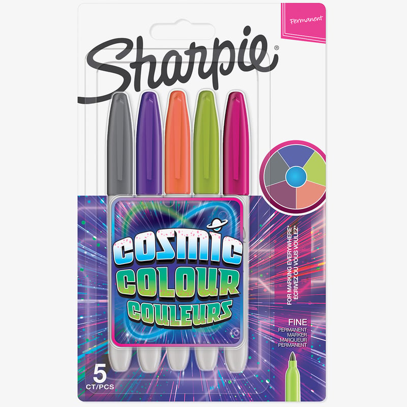 Sharpie Fine Marker Pens - Cosmic Colours (Pack of 5)