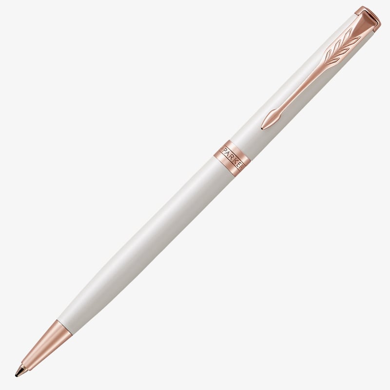 Parker Parker Sonnet Slim Ballpoint Pen - Pearl Laquer Pink Gold Trim
