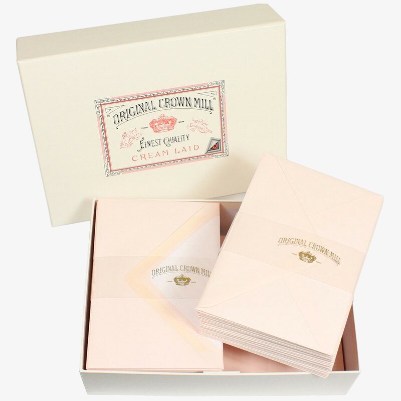 Crown Mill Crown Mill Luxury Box C6 Set of 100 Sheets and Envelopes - Pink