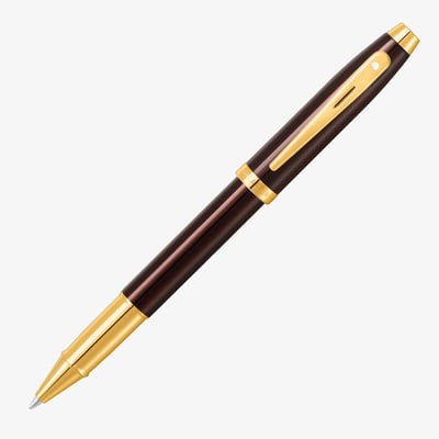 Sheaffer 100 Rollerball Pen - Coffee Brown Gold Trim