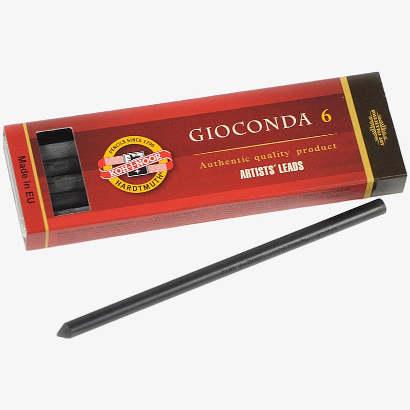 Koh-I-Noor Koh-I-Noor 4345 Black Drawing Chalks - 5.6mm x 120mm - Medium (Pack of 6)