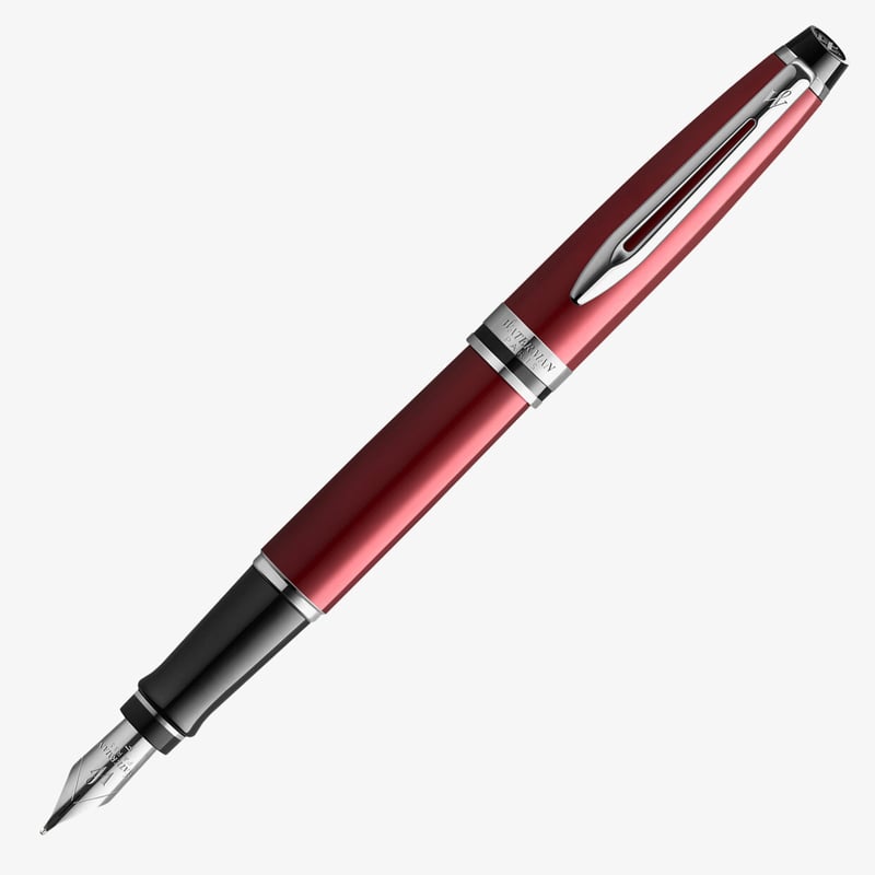 Waterman Waterman Expert Fountain Pen - Essential Dark Red Chrome Trim