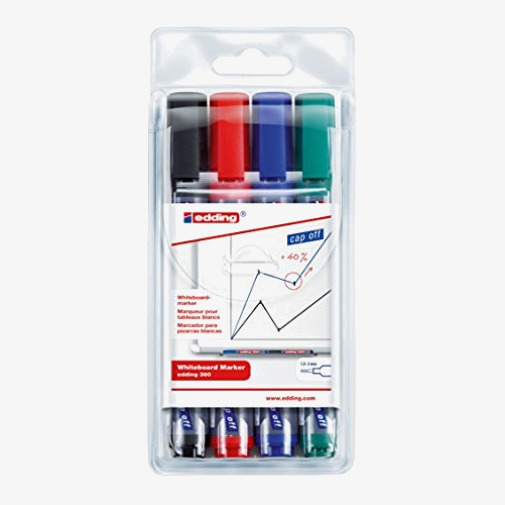 Edding Edding 360 Whiteboard Markers - Assorted Colours (Wallet of 4)