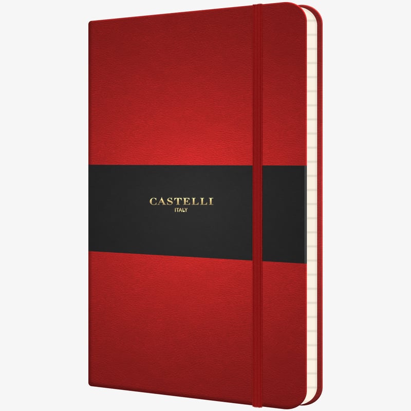 Castelli Castelli Flexible Pocket Notebook - Ruled - Coral Red