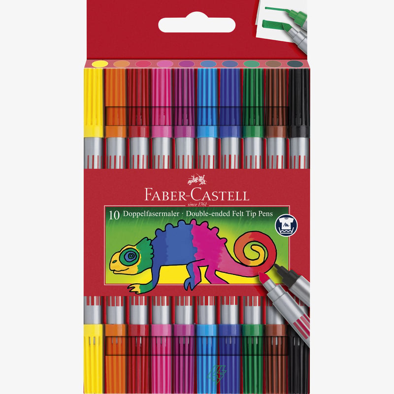 Faber-Castell Faber-Castell Double Fibre-Tip Pen Set - Pack of 10