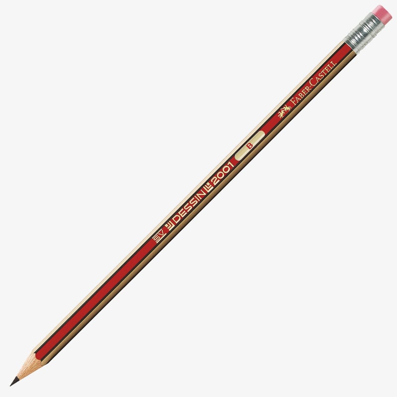 Faber-Castell Faber-Castell Dessin 2001 Graphite Pencil with Eraser Tip