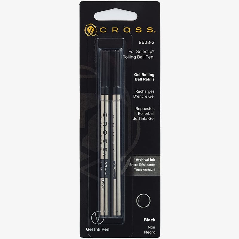 Cross Cross Selectip Gel Rollerball Refill - Black Medium (Blister of  2)