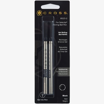 Cross Cross Selectip Gel Rollerball Refill - Black Medium (Blister of  2)