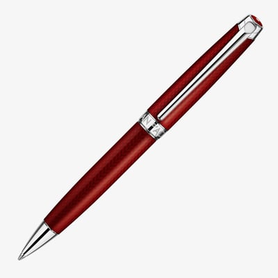 Caran d'Ache Léman Ballpoint Pen - Rouge Carmin Guilloché