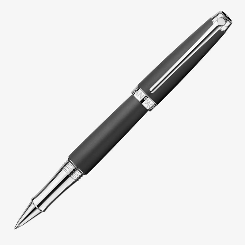 Caran d'Ache Caran d'Ache Léman Rollerball Pen - Matt Black Lacquer Rhodium Trim