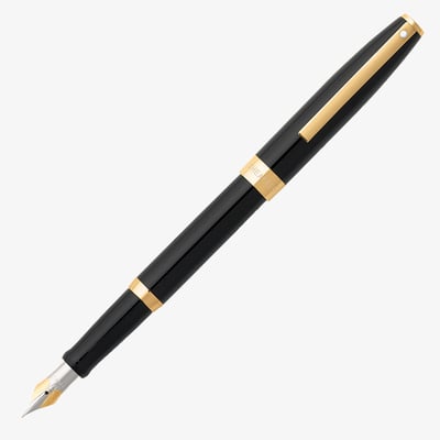 Sheaffer Sagaris Fountain Pen - Gloss Black Gold Trim