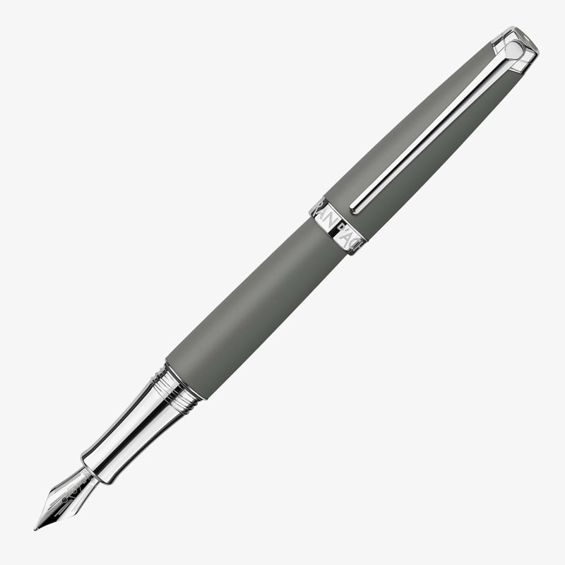 Caran d'Ache Caran d'Ache Léman Fountain Pen - Matte Grey Lacquer Rhodium Trim