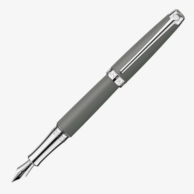 Caran d'Ache Caran d'Ache Léman Fountain Pen - Matte Grey Lacquer Rhodium Trim