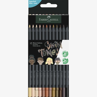 Faber-Castell Black Edition Colour Pencils - Skin Tones (Pack of 12)