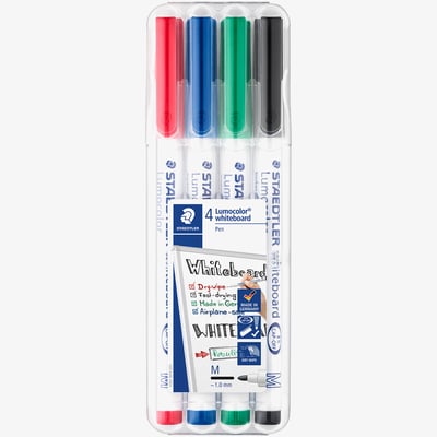 Staedtler Staedtler Lumocolor Slim Whiteboard Pen - Assorted Colours (Pack of 4)