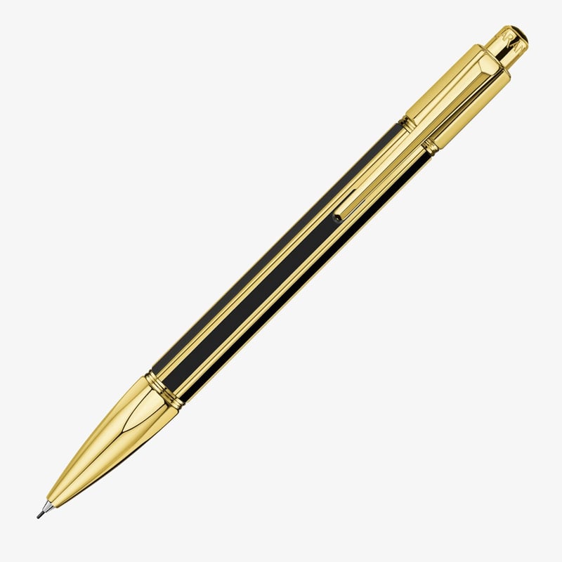 Caran d'Ache Caran d'Ache Varius China Black Mechanical Pencil - 0.7mm - Gold Plated