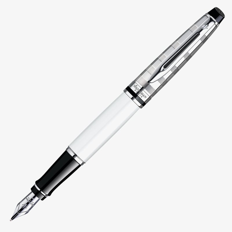 Waterman Waterman Expert Fountain Pen - Deluxe White Chrome Trim