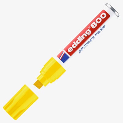 Edding 800 Permanent Marker - Chisel Tip - Broad - Yellow