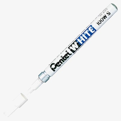 Pentel X100WS Permanent Marker - Fine Bullet Tip - White