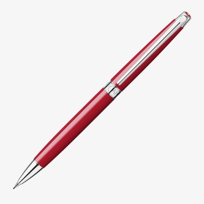 Caran d'Ache Léman Slim Mechanical Pencil - 0.7mm - Scarlet Red Lacquer Rhodium Trim